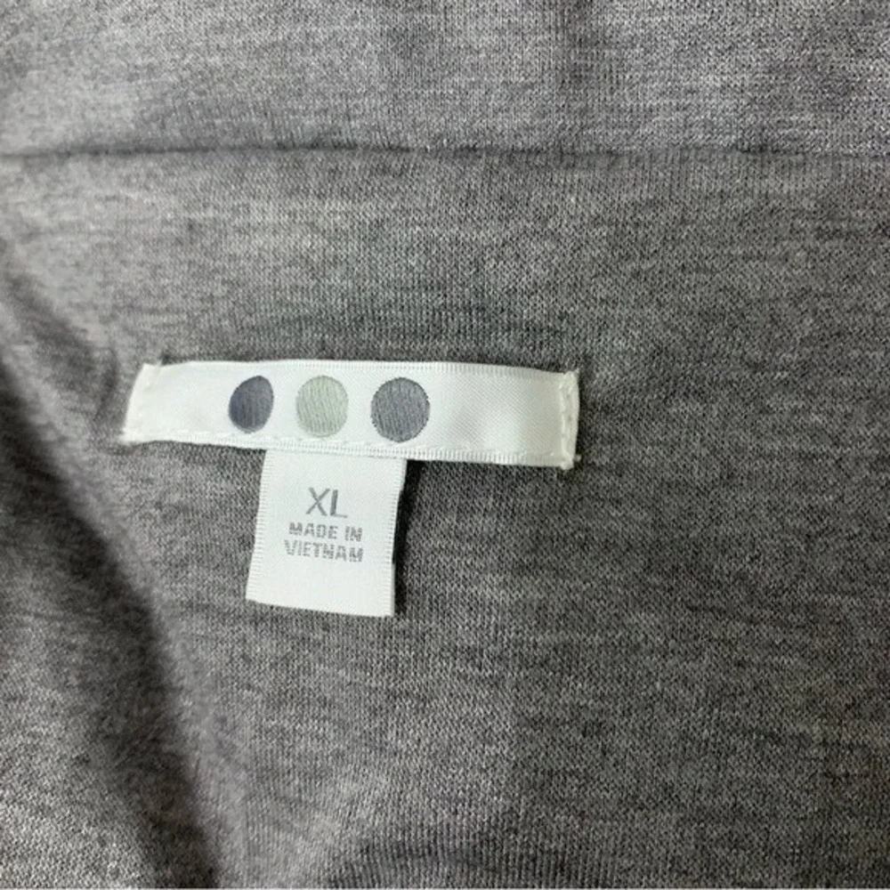 Three Dots Gray Full Zip Puffer Jacket Heather Pavement XL Lightweight Quilted